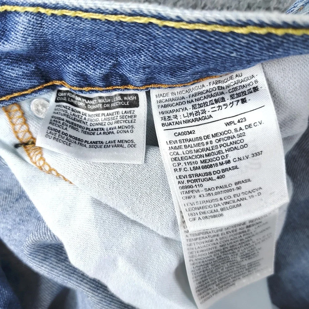 Levis 517 Jeans Mens 40x30 Blue Denim Bootcut Zip Fly High Rise Distressed